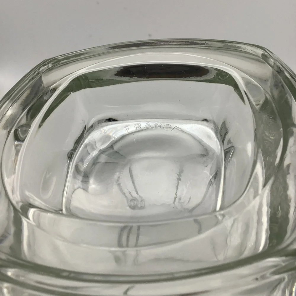 Elegant  French Four Sided Clear Glass Vase